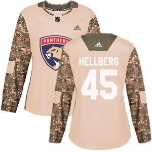 Authentic Adidas Women's Magnus Hellberg Camo Veterans Day Practice Jersey - NHL Florida Panthers