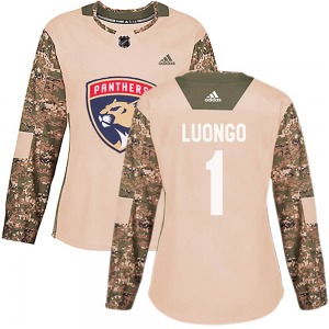 Authentic Adidas Women's Roberto Luongo Camo Veterans Day Practice Jersey - NHL Florida Panthers
