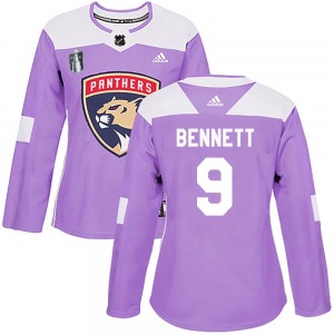 Authentic Adidas Women's Sam Bennett Purple Fights Cancer Practice 2023 Stanley Cup Final Jersey - NHL Florida Panthers