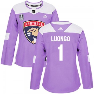 Authentic Adidas Women's Roberto Luongo Purple Fights Cancer Practice 2023 Stanley Cup Final Jersey - NHL Florida Panthers