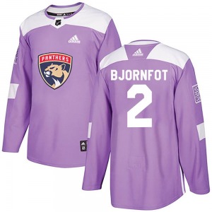 Authentic Adidas Youth Tobias Bjornfot Purple Fights Cancer Practice Jersey - NHL Florida Panthers