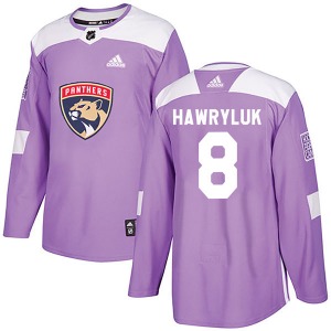 Authentic Adidas Youth Jayce Hawryluk Purple Fights Cancer Practice Jersey - NHL Florida Panthers
