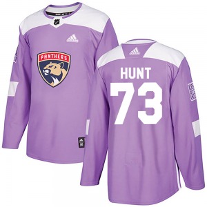 Authentic Adidas Youth Dryden Hunt Purple ized Fights Cancer Practice Jersey - NHL Florida Panthers