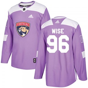 Authentic Adidas Youth Jake Wise Purple Fights Cancer Practice Jersey - NHL Florida Panthers