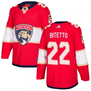 Authentic Adidas Youth Anthony Bitetto Red Home Jersey - NHL Florida Panthers