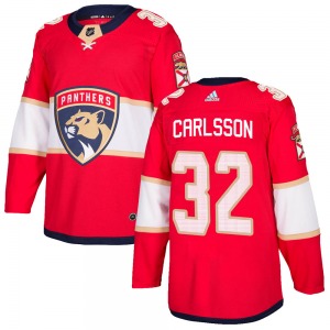 Authentic Adidas Youth Lucas Carlsson Red Home Jersey - NHL Florida Panthers