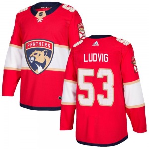 Authentic Adidas Youth John Ludvig Red Home Jersey - NHL Florida Panthers