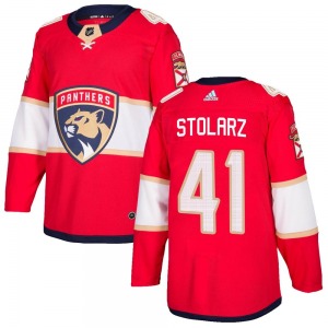 Authentic Adidas Youth Anthony Stolarz Red Home Jersey - NHL Florida Panthers