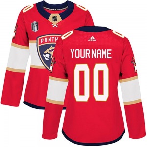 Authentic Adidas Women's Custom Red Custom Home 2023 Stanley Cup Final Jersey - NHL Florida Panthers