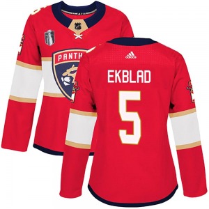 Authentic Adidas Women's Aaron Ekblad Red Home 2023 Stanley Cup Final Jersey - NHL Florida Panthers