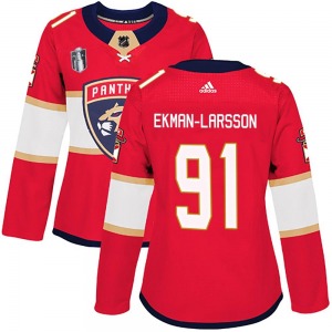 Authentic Adidas Women's Oliver Ekman-Larsson Red Home 2023 Stanley Cup Final Jersey - NHL Florida Panthers