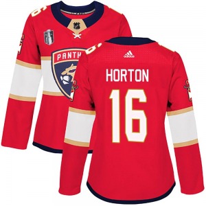 Authentic Adidas Women's Nathan Horton Red Home 2023 Stanley Cup Final Jersey - NHL Florida Panthers