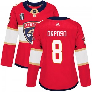 Authentic Adidas Women's Kyle Okposo Red Home 2023 Stanley Cup Final Jersey - NHL Florida Panthers