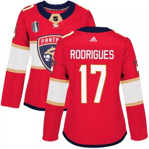 Authentic Adidas Women's Evan Rodrigues Red Home 2023 Stanley Cup Final Jersey - NHL Florida Panthers