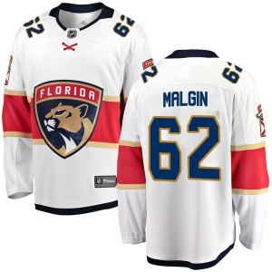 Breakaway Fanatics Branded Youth Denis Malgin White Away Jersey - NHL Florida Panthers