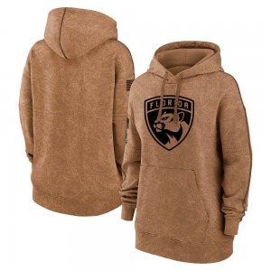 Women's Brown 2023 Salute to Service Pullover Hoodie - NHL Florida Panthers