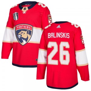 Authentic Adidas Youth Uvis Balinskis Red Home 2023 Stanley Cup Final Jersey - NHL Florida Panthers