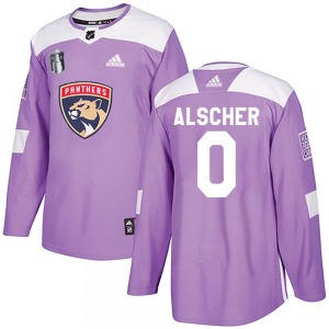 Authentic Adidas Adult Marek Alscher Purple Fights Cancer Practice 2023 Stanley Cup Final Jersey - NHL Florida Panthers