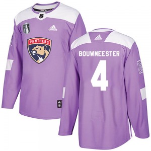 Authentic Adidas Adult Jay Bouwmeester Purple Fights Cancer Practice 2023 Stanley Cup Final Jersey - NHL Florida Panthers