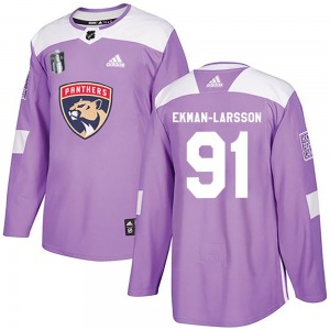 Authentic Adidas Adult Oliver Ekman-Larsson Purple Fights Cancer Practice 2023 Stanley Cup Final Jersey - NHL Florida Panthers