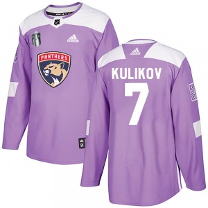 Authentic Adidas Adult Dmitry Kulikov Purple Fights Cancer Practice 2023 Stanley Cup Final Jersey - NHL Florida Panthers