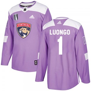 Authentic Adidas Adult Roberto Luongo Purple Fights Cancer Practice 2023 Stanley Cup Final Jersey - NHL Florida Panthers