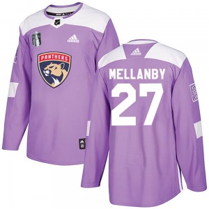 Authentic Adidas Adult Scott Mellanby Purple Fights Cancer Practice 2023 Stanley Cup Final Jersey - NHL Florida Panthers