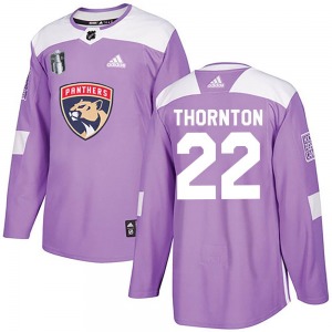Authentic Adidas Adult Shawn Thornton Purple Fights Cancer Practice 2023 Stanley Cup Final Jersey - NHL Florida Panthers