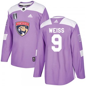 Authentic Adidas Adult Stephen Weiss Purple Fights Cancer Practice 2023 Stanley Cup Final Jersey - NHL Florida Panthers