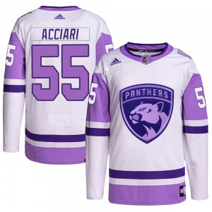 Authentic Adidas Youth Noel Acciari White/Purple Hockey Fights Cancer Primegreen Jersey - NHL Florida Panthers