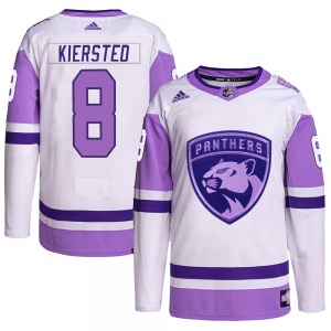 Authentic Adidas Youth Matt Kiersted White/Purple Hockey Fights Cancer Primegreen Jersey - NHL Florida Panthers
