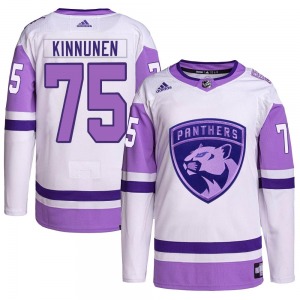 Authentic Adidas Youth Santtu Kinnunen White/Purple Hockey Fights Cancer Primegreen Jersey - NHL Florida Panthers