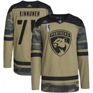 Authentic Adidas Youth Santtu Kinnunen Camo Military Appreciation Practice 2023 Stanley Cup Final Jersey - NHL Florida Panthers