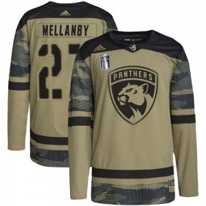 Authentic Adidas Youth Scott Mellanby Camo Military Appreciation Practice 2023 Stanley Cup Final Jersey - NHL Florida Panthers