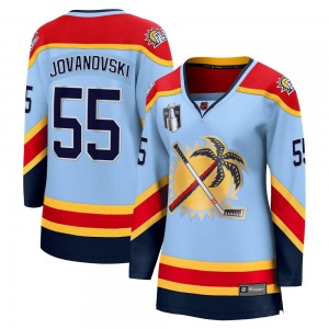Breakaway Fanatics Branded Women's Ed Jovanovski Light Blue Special Edition 2.0 2023 Stanley Cup Final Jersey - NHL Florida Pant