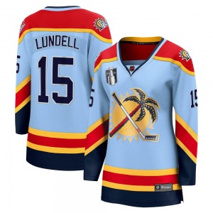Breakaway Fanatics Branded Women's Anton Lundell Light Blue Special Edition 2.0 2023 Stanley Cup Final Jersey - NHL Florida Pant