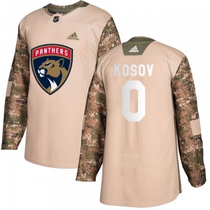 Authentic Adidas Youth Yaroslav Kosov Camo Veterans Day Practice Jersey - NHL Florida Panthers