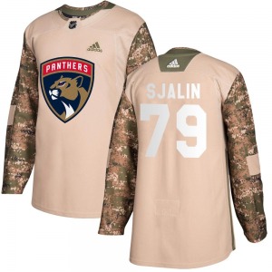 Authentic Adidas Youth Calle Sjalin Camo Veterans Day Practice Jersey - NHL Florida Panthers