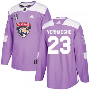 Authentic Adidas Youth Carter Verhaeghe Purple Fights Cancer Practice 2023 Stanley Cup Final Jersey - NHL Florida Panthers