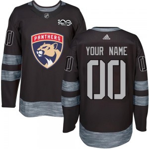 Authentic Adult Custom Black Custom 1917-2017 100th Anniversary Jersey - NHL Florida Panthers