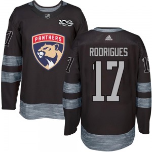 Authentic Adult Evan Rodrigues Black 1917-2017 100th Anniversary Jersey - NHL Florida Panthers