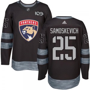Authentic Adult Mackie Samoskevich Black 1917-2017 100th Anniversary Jersey - NHL Florida Panthers