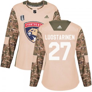 Authentic Adidas Women's Eetu Luostarinen Camo Veterans Day Practice 2023 Stanley Cup Final Jersey - NHL Florida Panthers