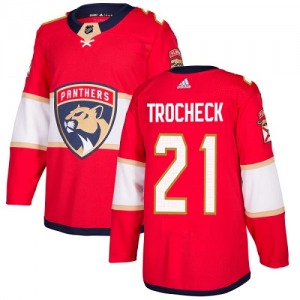 Authentic Adidas Youth Vincent Trocheck Red Home Jersey - NHL Florida Panthers