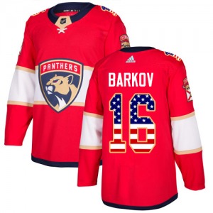 Authentic Adidas Youth Aleksander Barkov Red USA Flag Fashion Jersey - NHL Florida Panthers