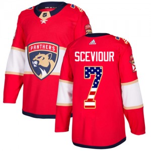 Authentic Adidas Youth Colton Sceviour Red USA Flag Fashion Jersey - NHL Florida Panthers