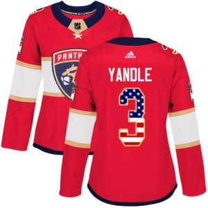 Authentic Adidas Women's Keith Yandle Red USA Flag Fashion Jersey - NHL Florida Panthers