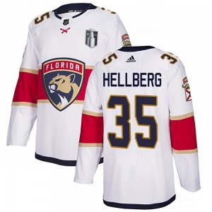 Authentic Adidas Youth Magnus Hellberg White Away 2023 Stanley Cup Final Jersey - NHL Florida Panthers