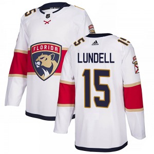 Authentic Adidas Youth Anton Lundell White Away Jersey - NHL Florida Panthers