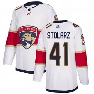 Authentic Adidas Youth Anthony Stolarz White Away Jersey - NHL Florida Panthers